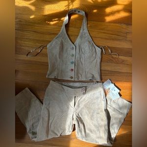 Wilson’s Leather Halter top and capri set size 2 NWT